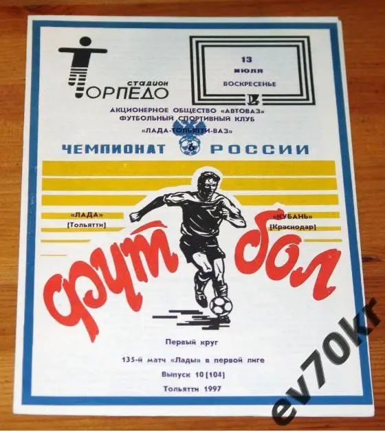 Лада Тольятти - Кубань Краснодар 1997