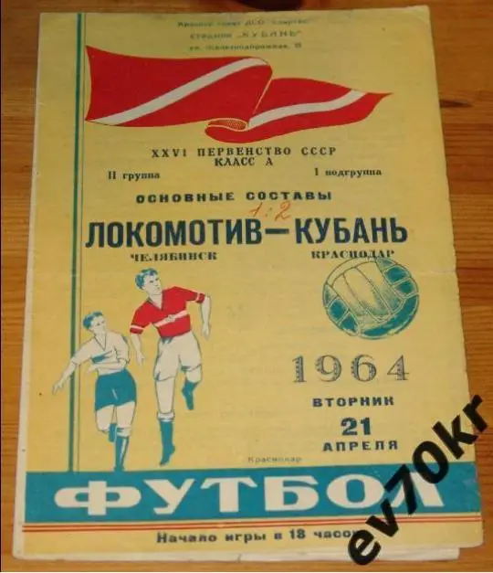 Кубань Краснодар - Локомотив Челябинск 1964