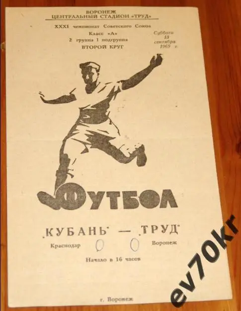 Труд Воронеж - Кубань Краснодар 1969