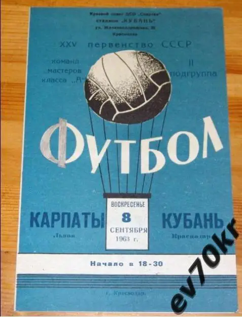 Кубань Краснодар - Карпаты Львов 1963