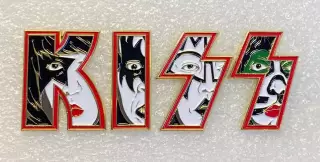 KISS буквы с портретами музыкантов группы, набор значков-1