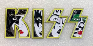 KISS буквы с портретами музыкантов группы, набор значков-2