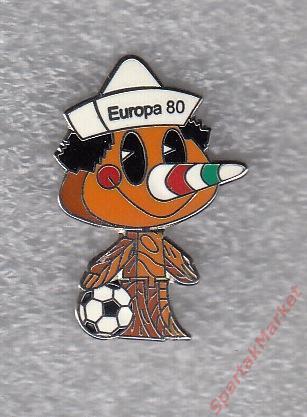 EURO 1980 Италия, Пиноккио талисман чемпионата Европы, значок