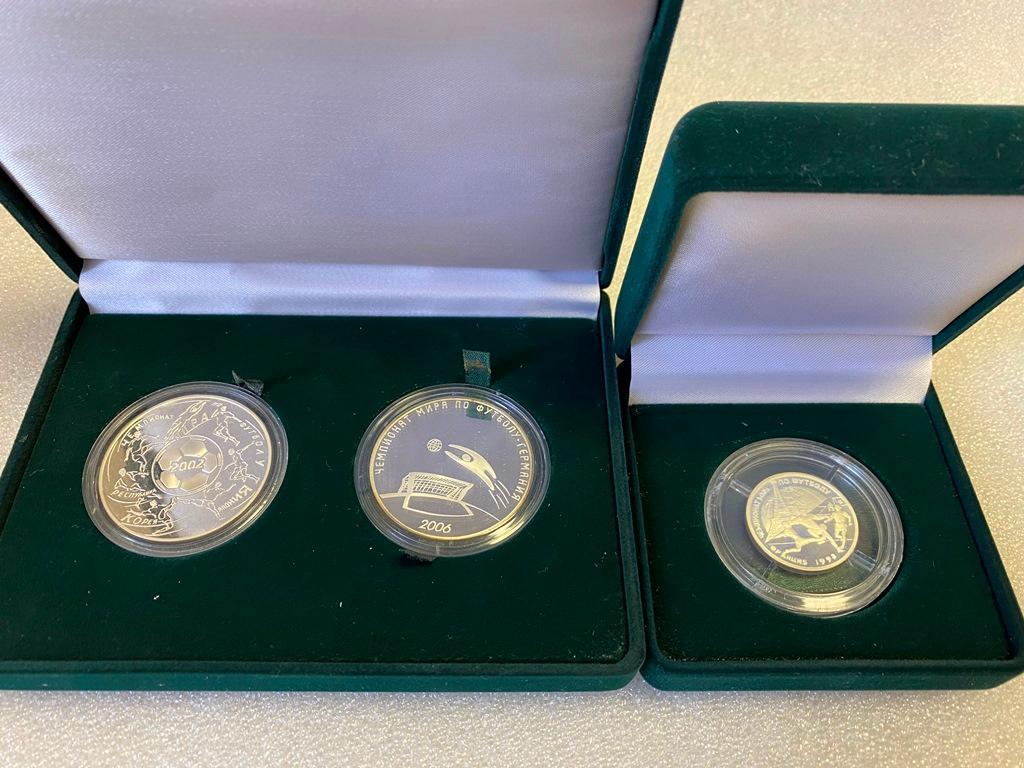 ЧМ по футболу 1994, 2002, 2006 - набор монет, Россия серебро
