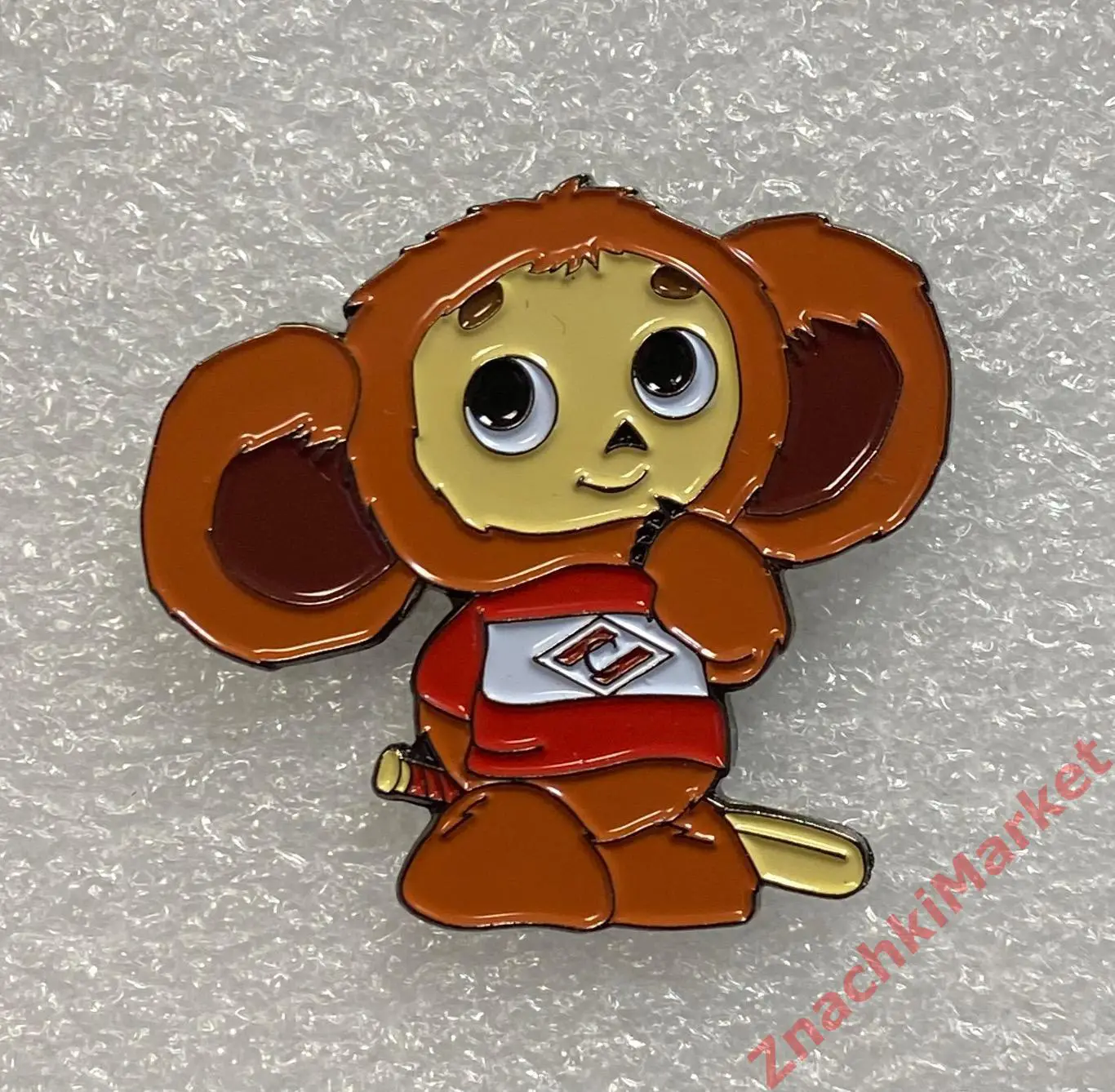 Мульт Спартак Чебурашка с бейсбольной битой, значок-2