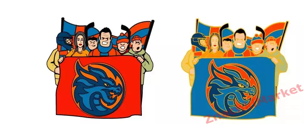 Фанатская трибуна ХК Шанхай Дрэгонс Китай, значок-1