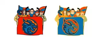 Фанатская трибуна ХК Шанхай Дрэгонс Китай, значок-2