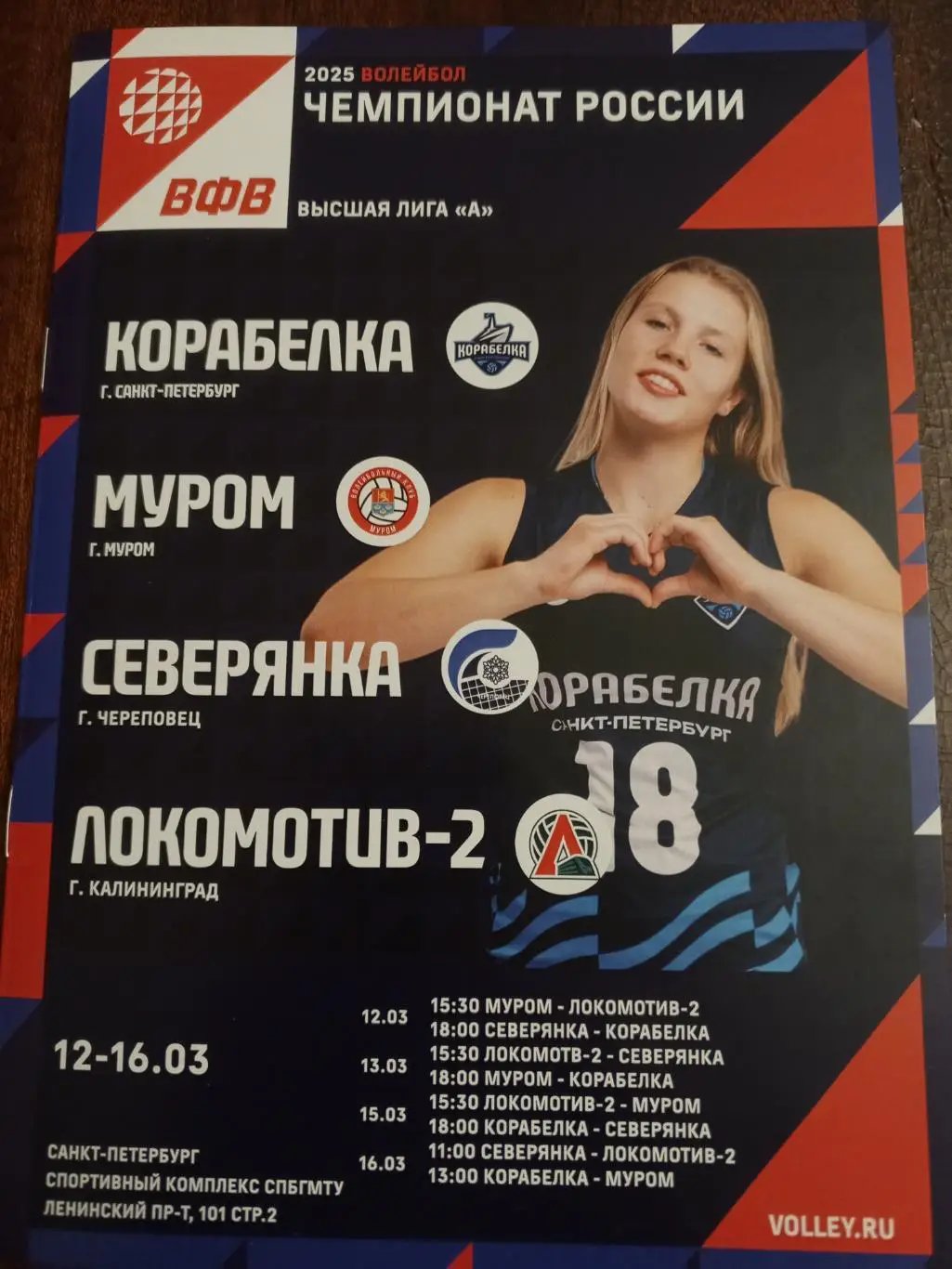 Санкт-Петербург. Высшая лига «А». С 12.03. по 16.03.2025г.