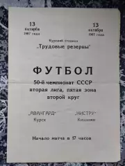 ФУТБОЛ 50 ЧЕМПИОНАТ 1987 СССР АВАНГАРД КУРСК ИНСТРУ