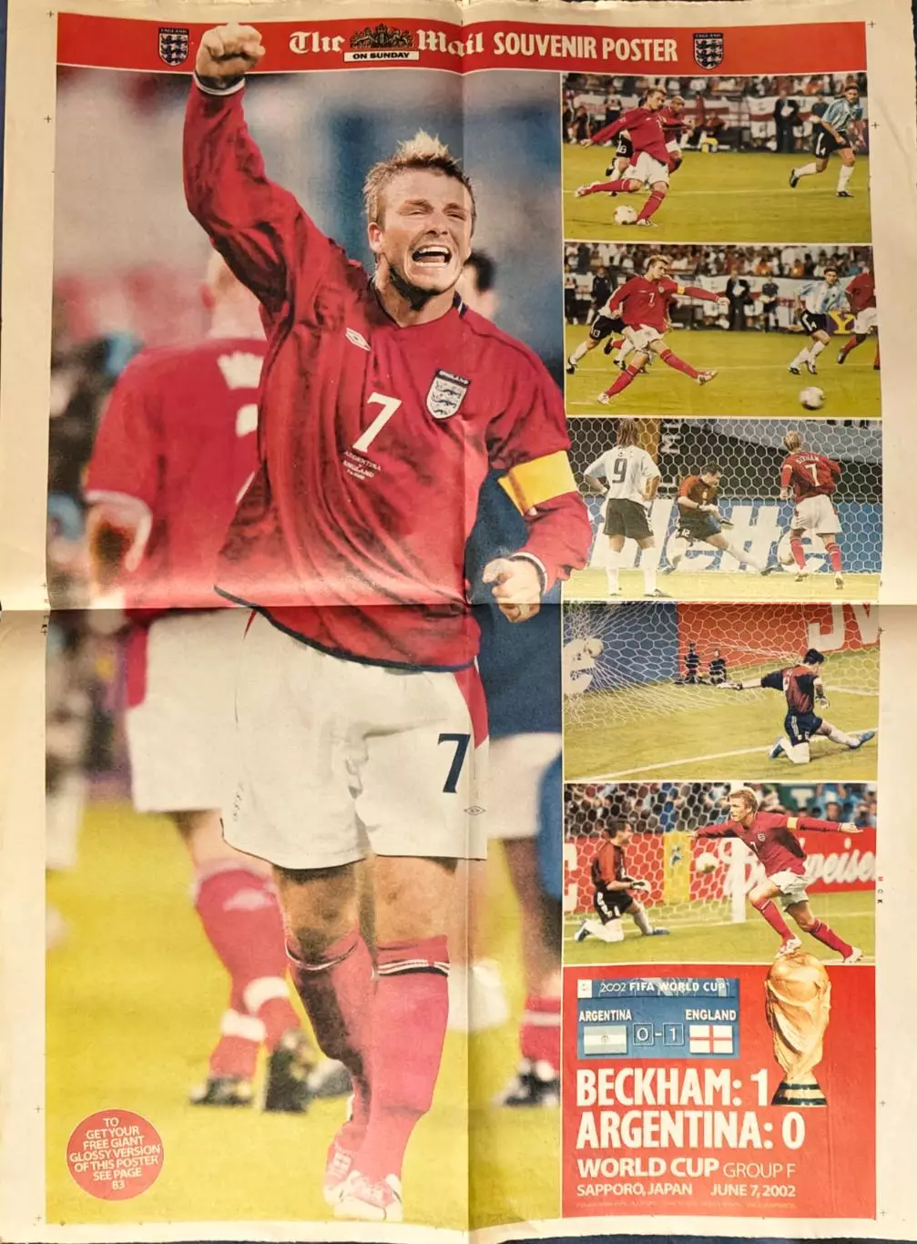 ФУТБОЛ ПОСТЕР БЭКХАМ 1