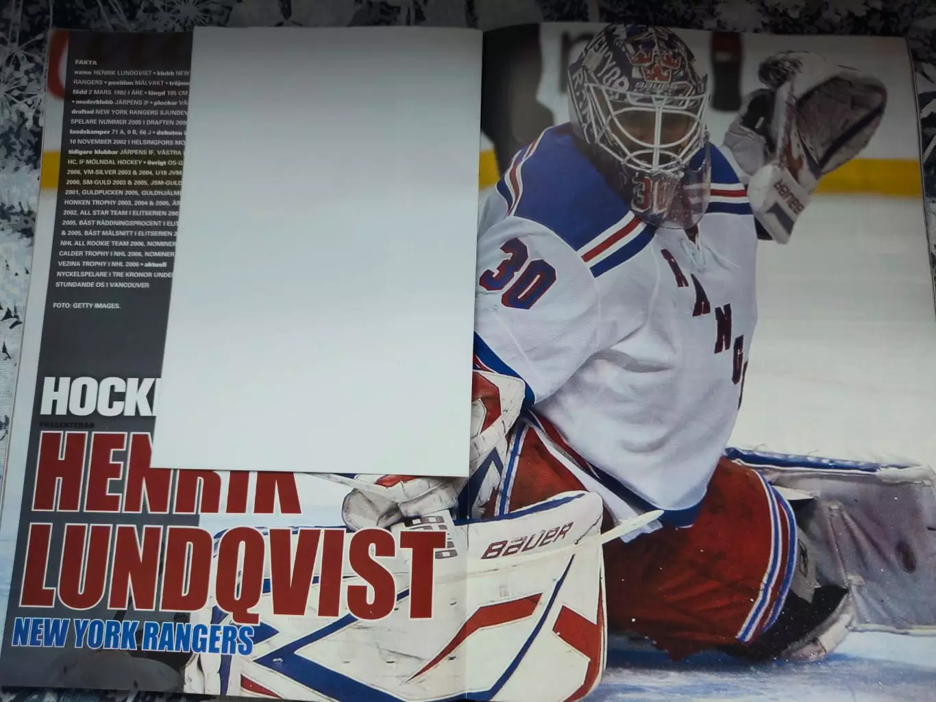 ЖУРНАЛ НХЛ ХОККЕЙ ШВЕЦИЯ 2010 NHL HOCKEY SWEDEN 4