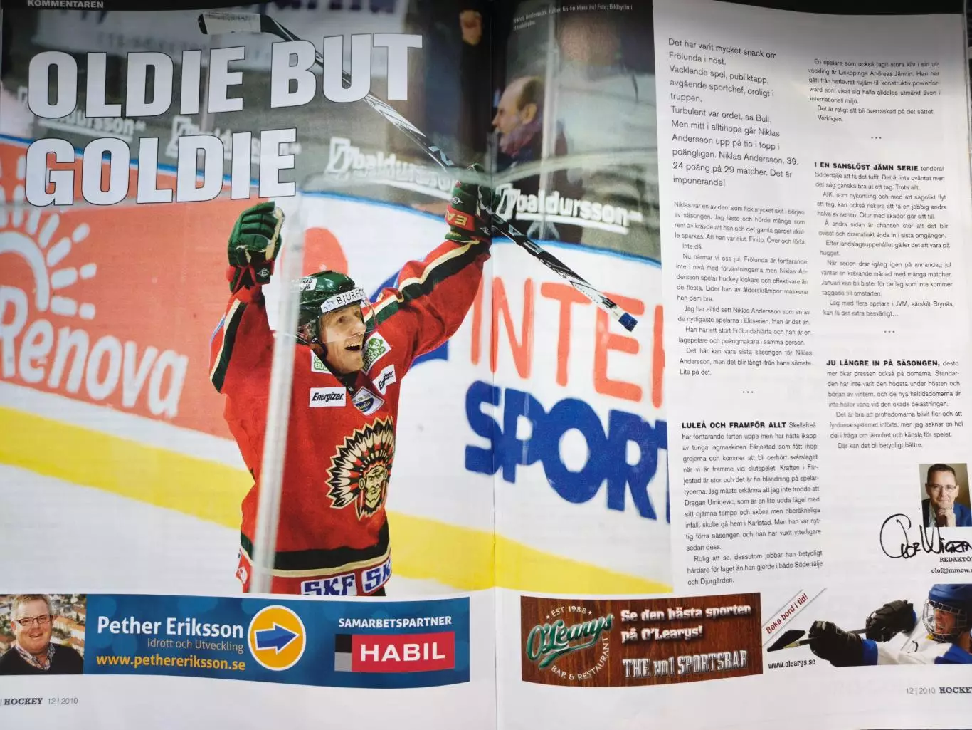 ЖУРНАЛ НХЛ ХОККЕЙ ШВЕЦИЯ 2010 NHL HOCKEY SWEDEN 12 5