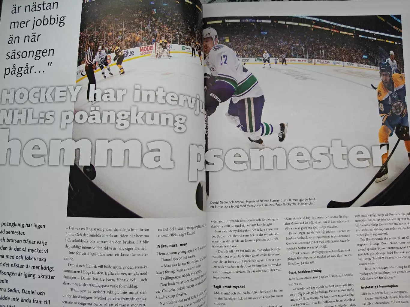 ЖУРНАЛ НХЛ ХОККЕЙ ШВЕЦИЯ 2011 NHL HOCKEY SWEDEN 7 6