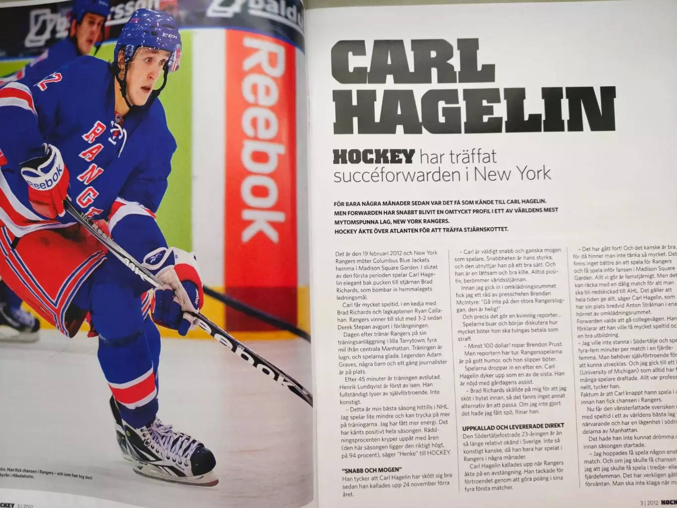 ЖУРНАЛ НХЛ ХОККЕЙ ШВЕЦИЯ 2012 NHL HOCKEY SWEDEN 3 4