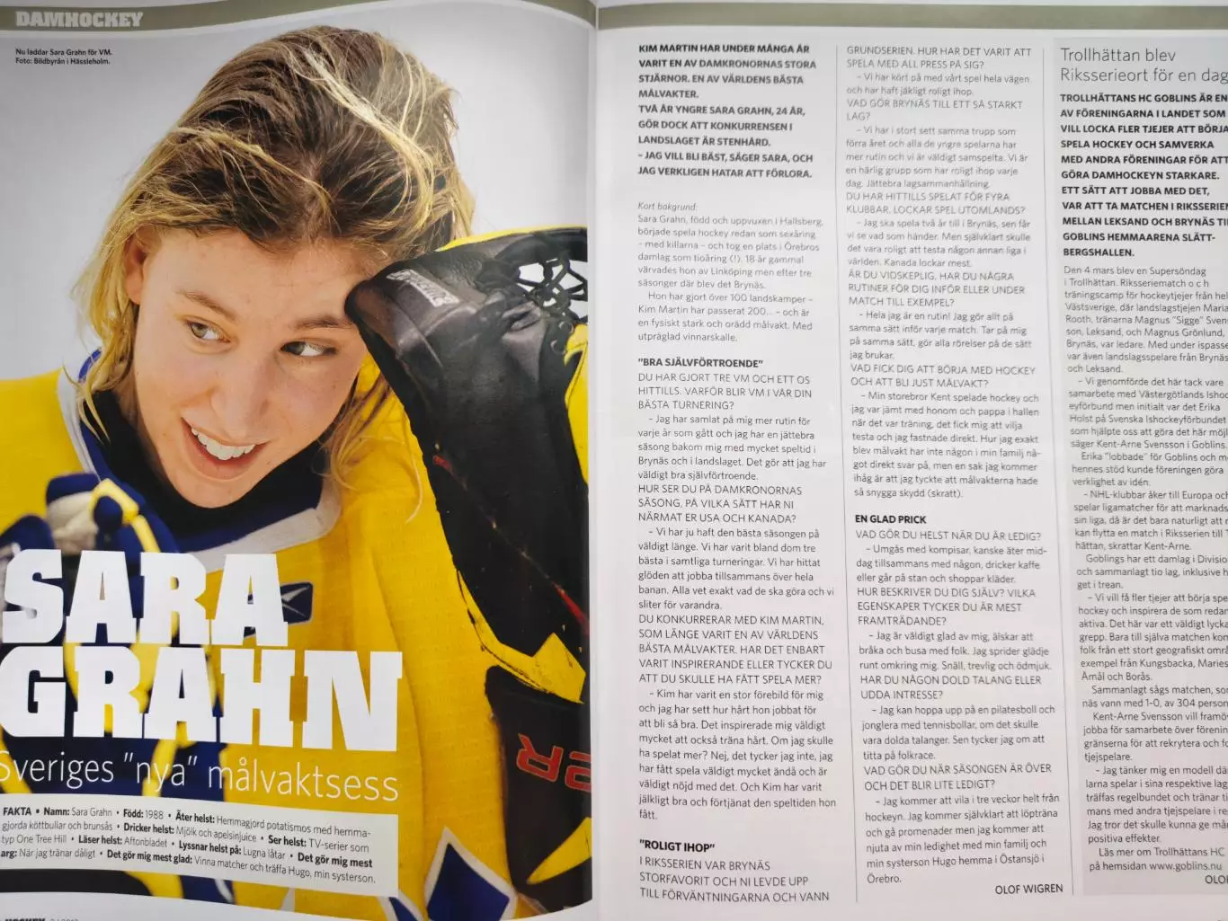 ЖУРНАЛ НХЛ ХОККЕЙ ШВЕЦИЯ 2012 NHL HOCKEY SWEDEN 3 7