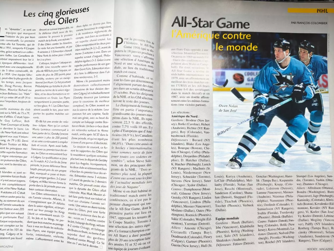 ЖУРНАЛ НХЛ ХОККЕЙ ШВЕЦИЯ 1997 NHL HOCKEY SWEDEN 22 6