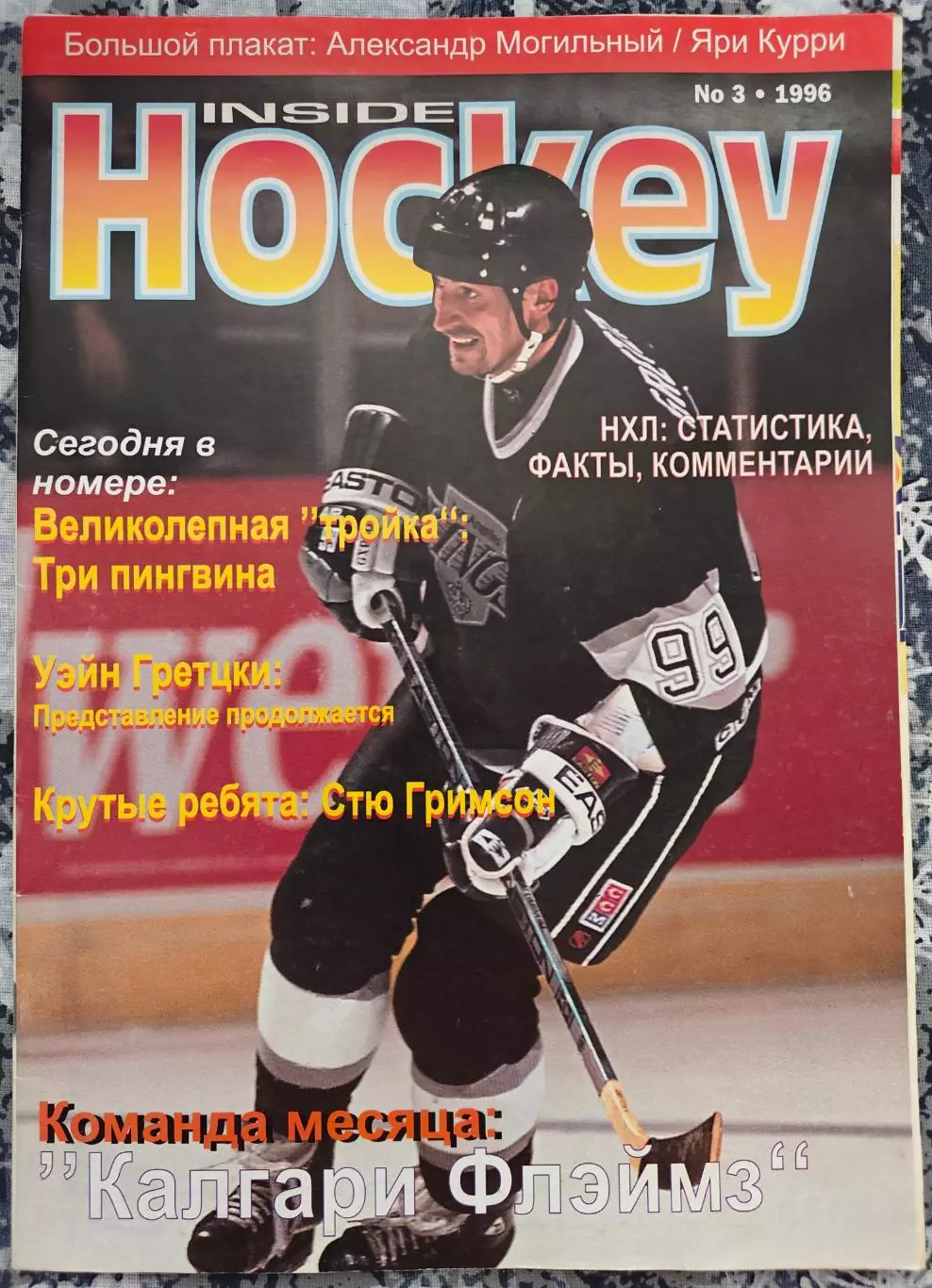 ЖУРНАЛ ВНУТРИ ХОККЕЯ НХЛ 1996 NHL INSIDE HOCKEY #3 POSTER