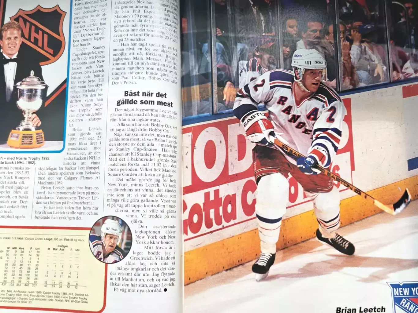 ЖУРНАЛ ВНУТРИ ХОККЕЯ НХЛ 1995 NHL INSIDE HOCKEY #3 POSTER 3