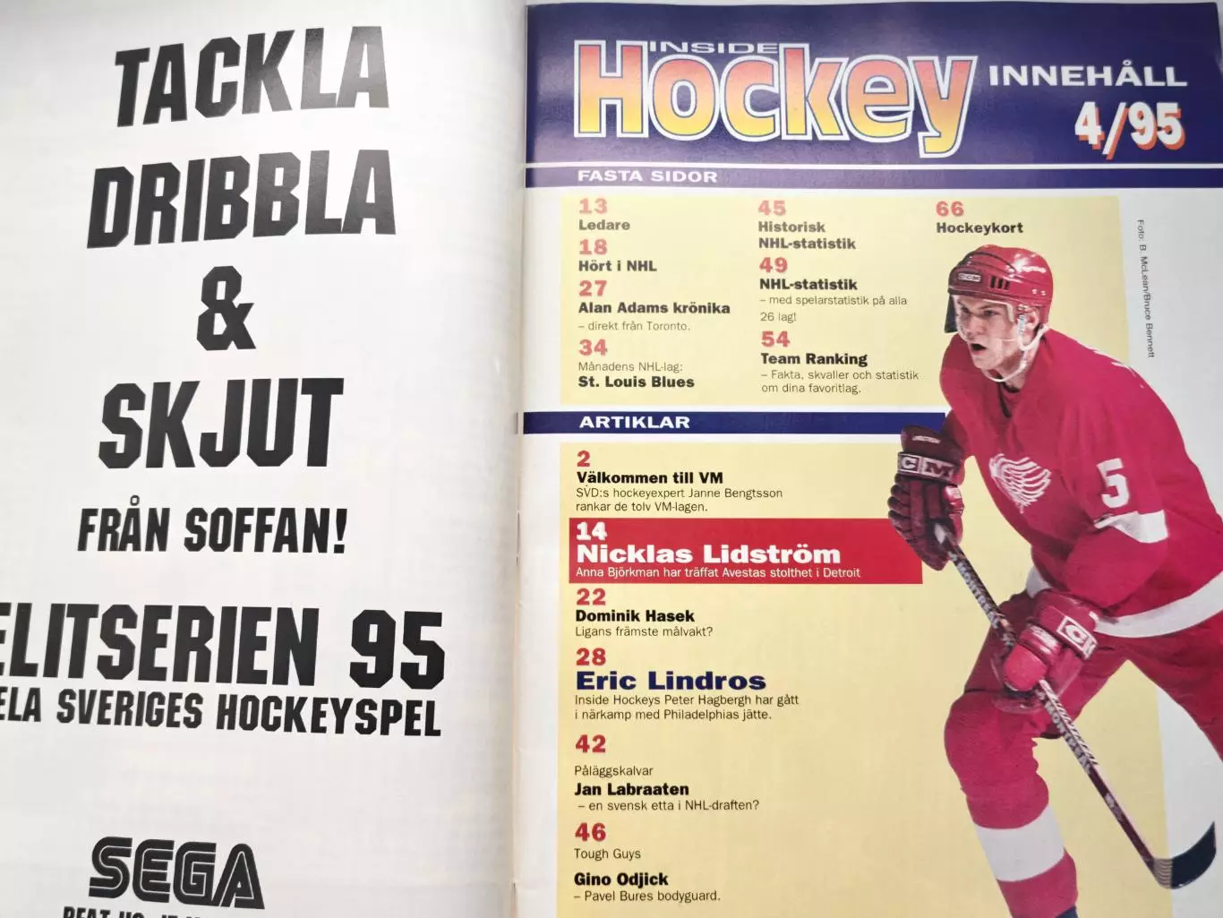 ЖУРНАЛ ВНУТРИ ХОККЕЯ НХЛ 1995 NHL INSIDE HOCKEY #4 POSTER 1