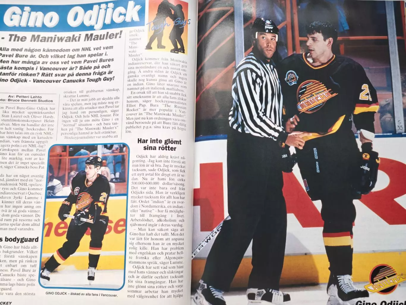 ЖУРНАЛ ВНУТРИ ХОККЕЯ НХЛ 1995 NHL INSIDE HOCKEY #4 POSTER 5
