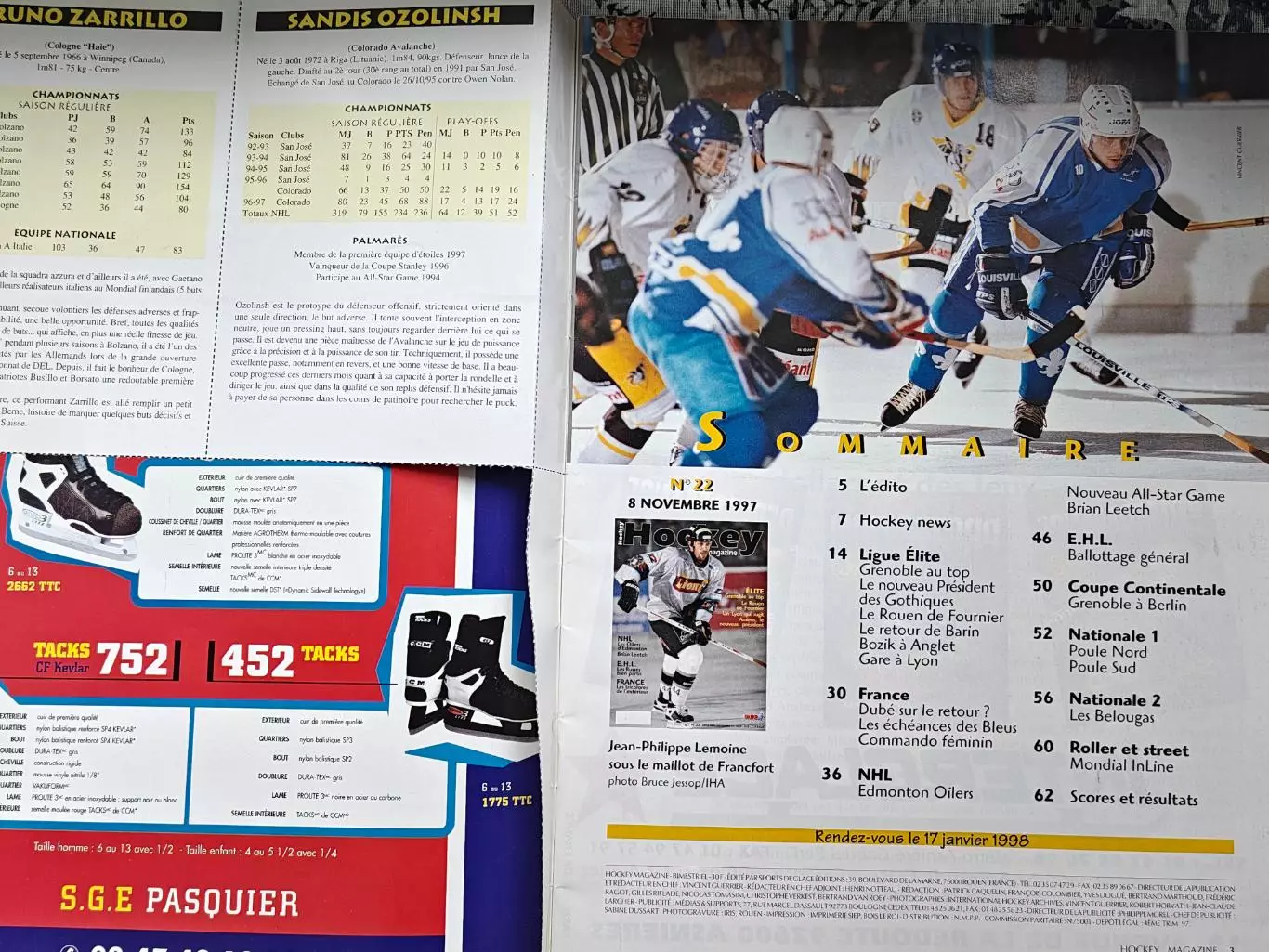 ЖУРНАЛ ХОККЕЙ НХЛ 1997 NHL HOCKEY MAGAZINE #22 POSTER 1