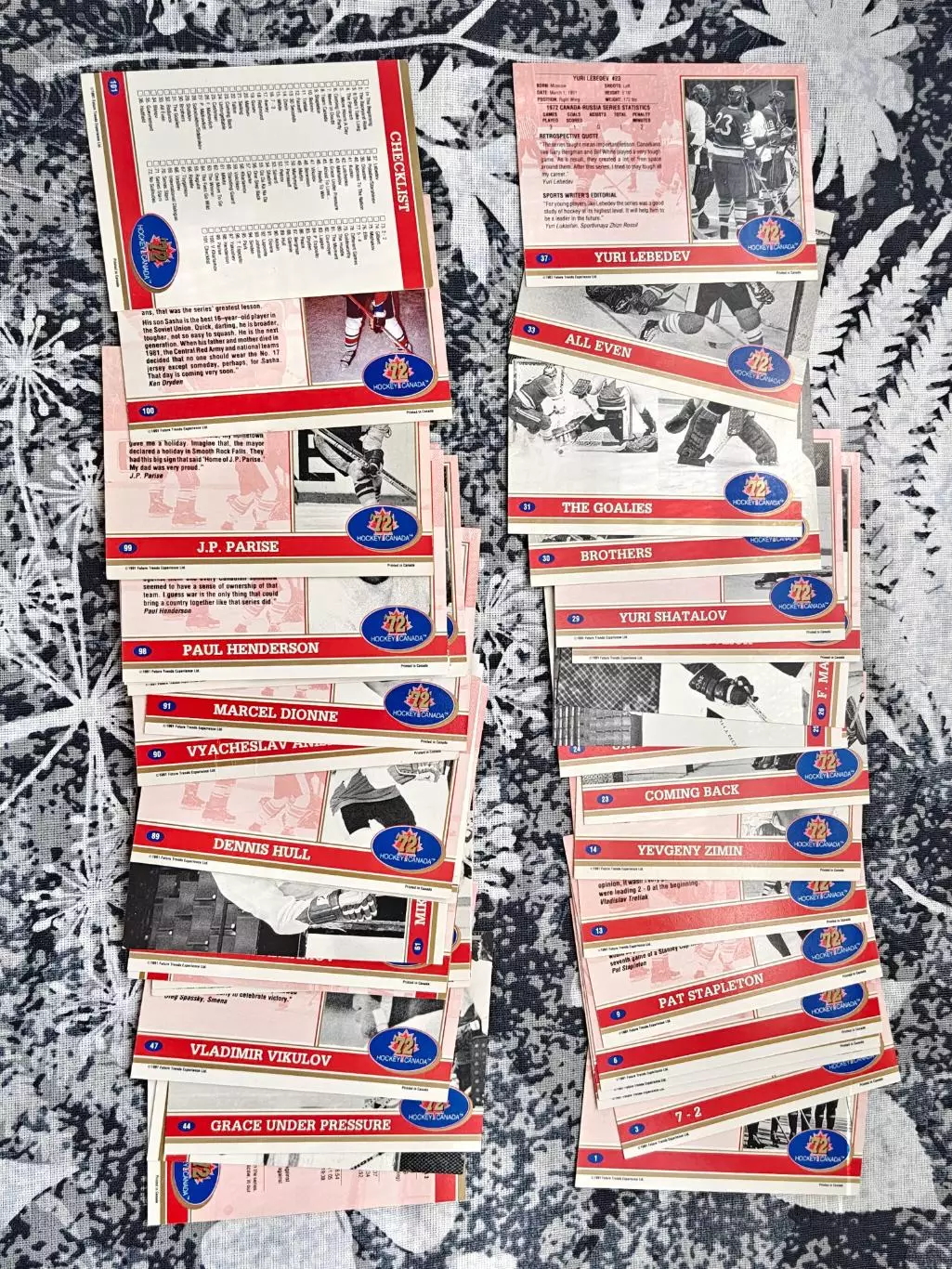 ХОККЕЙ НАБОР КАРТОЧЕК НХЛ NHL СССР КАНАДА 1972 USSR CANADA CARD SET#1-42 1