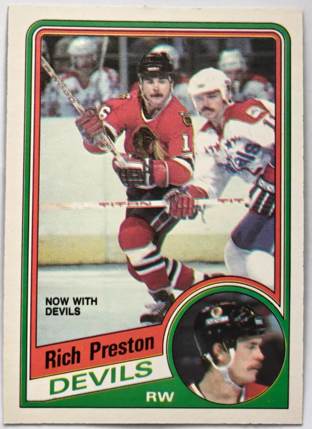 ХОККЕЙ КАРТОЧКА НХЛ O-PEE-CHEE 1984-85 NHL RICH PRESTON DEVILS #118 2