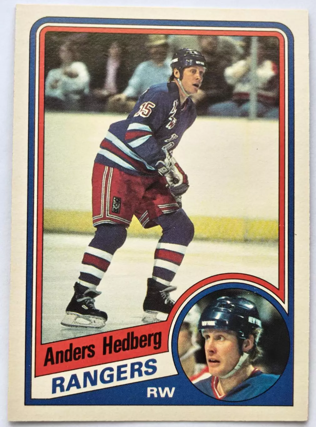 ХОККЕЙ КАРТОЧКА НХЛ O-PEE-CHEE 1984-85 NHL ANDERS HEDBERG RANGERS #143