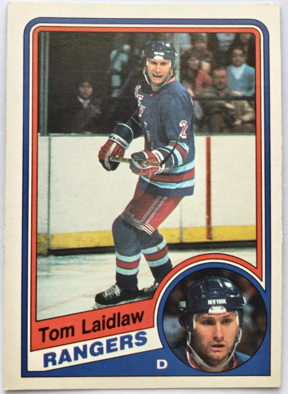 ХОККЕЙ КАРТОЧКА НХЛ O-PEE-CHEE 1984-85 NHL TOM LAIDLAW RANGERS #144 2