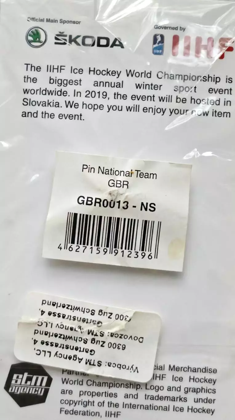 ХОККЕЙ ЗНАЧОК ЧЕМПИОНАТ МИРА ПО ХОККЕЮ 2019 IIHF WORLD HOCKEY CHAMPIONSHIP 1