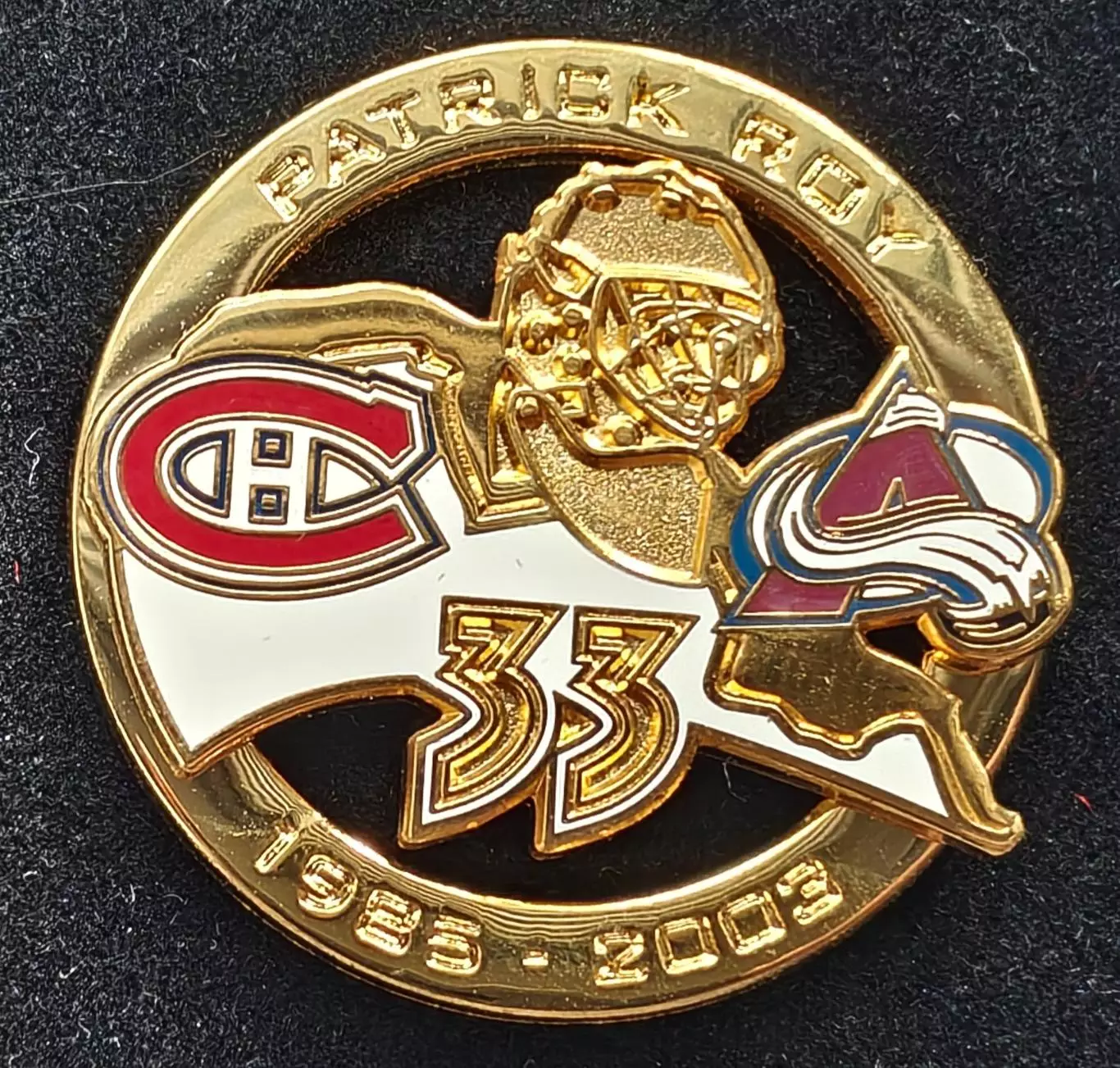 ХОККЕЙ ЗНАЧОК ПАТРИК РОЙ 1985-2003 NHL PATRICK ROY LIMITED EDITION HOCKEY PIN