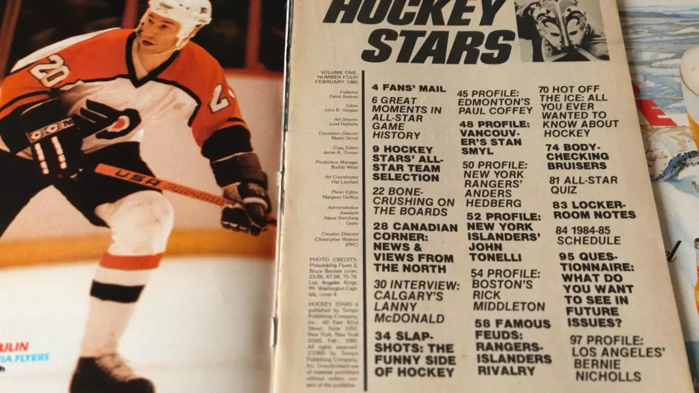 ХОККЕЙ ЖУРНАЛ НХЛ HOCKEY STARS 1985 FEB 1