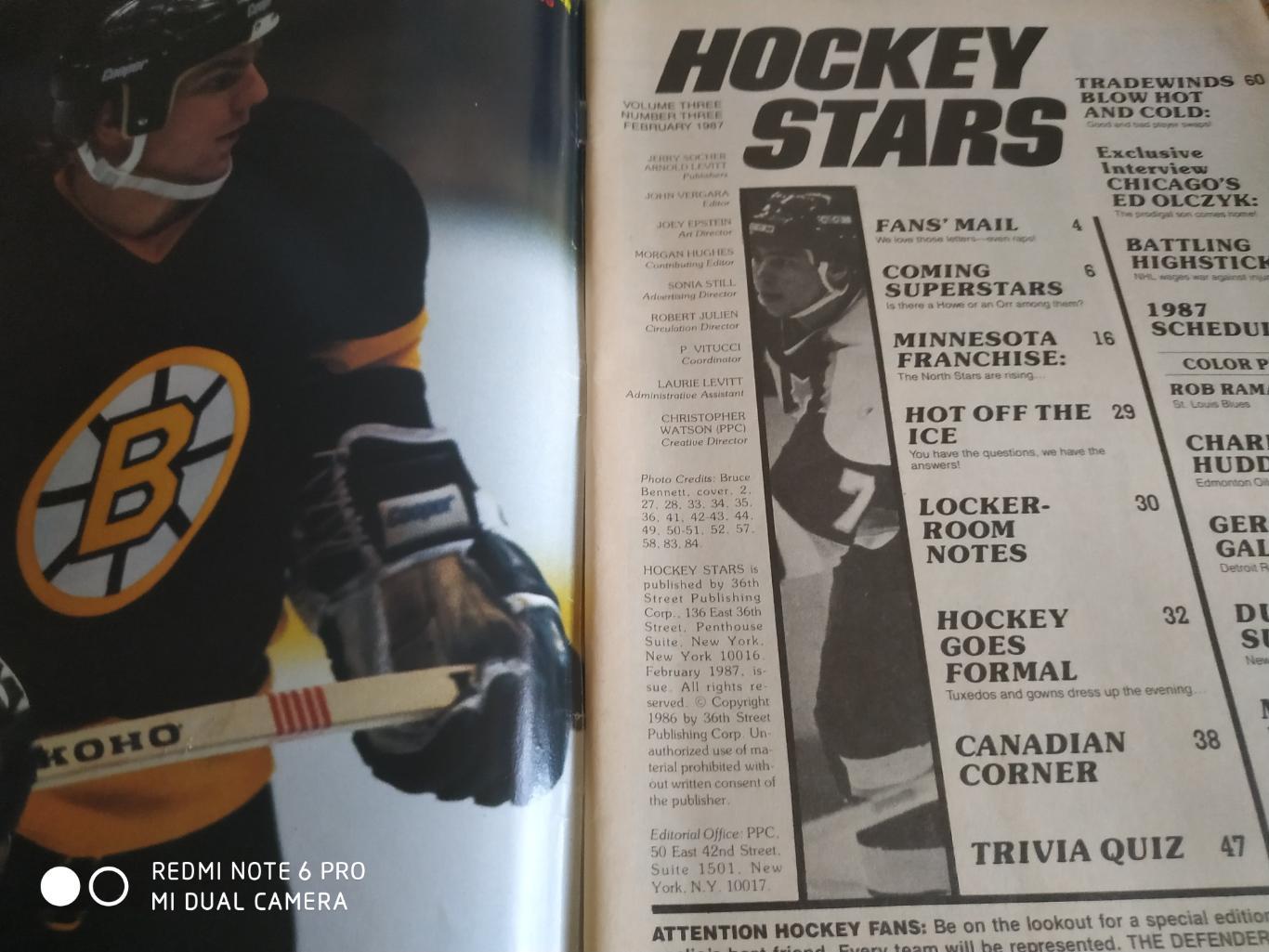 ХОККЕЙ ЖУРНАЛ НХЛ NHL HOCKEY STARS 1987 1