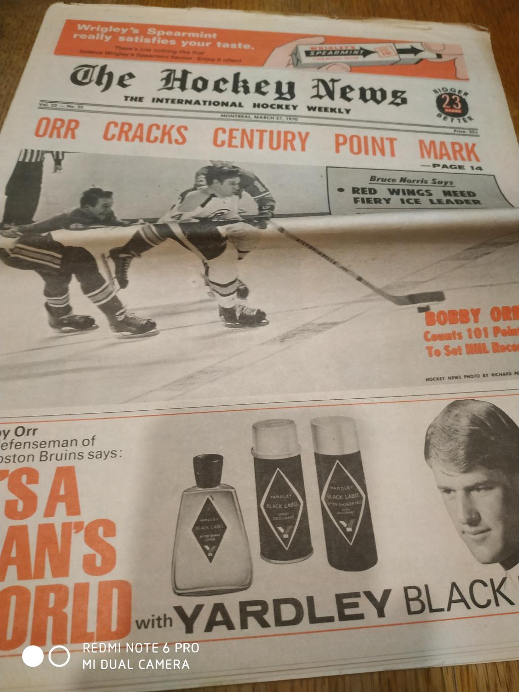 ГАЗЕТА НХЛ NHL THE HOCKEY NEWS MARCH 27 1970