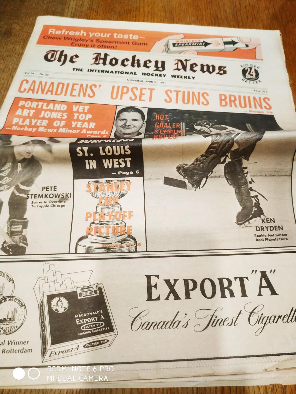 ХОККЕЙ ЖУРНАЛ НХЛ НОВОСТИ ХОККЕЯ APR.30 1971 NHL THE HOCKEY NEWS