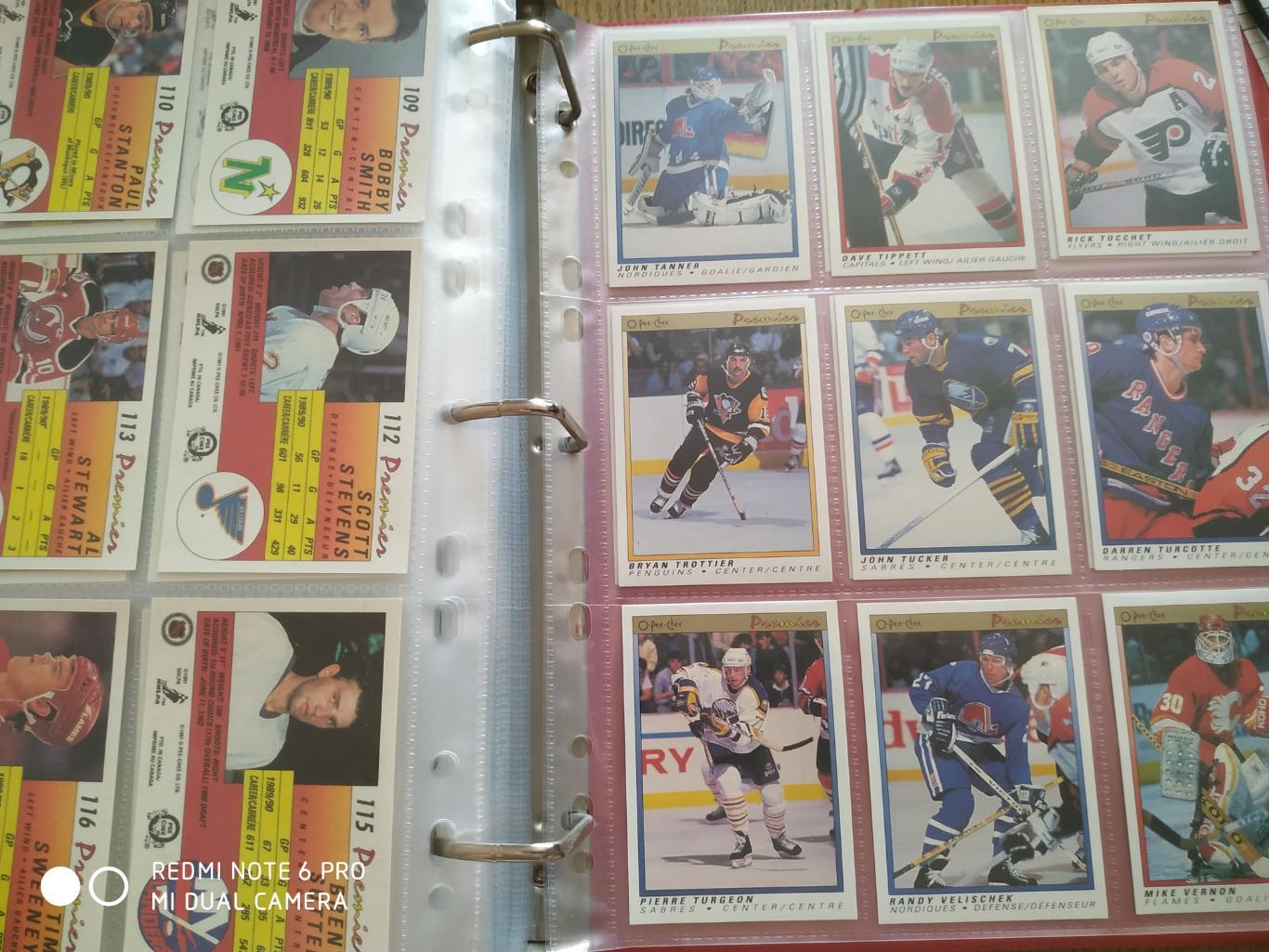 ХОККЕЙ НАБОР КАРТОЧЕК НХЛ 1990-91 O PEE CHEE PREMIER HOCKEY COMPLETE SET 1-132 6