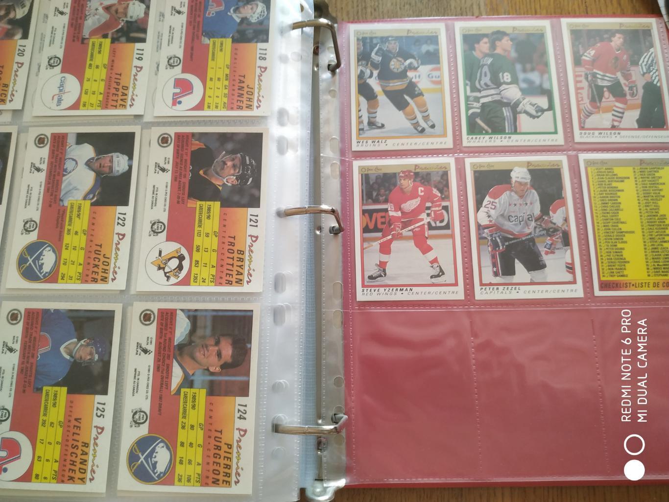 ХОККЕЙ НАБОР КАРТОЧЕК НХЛ 1990-91 O PEE CHEE PREMIER HOCKEY COMPLETE SET 1-132 7