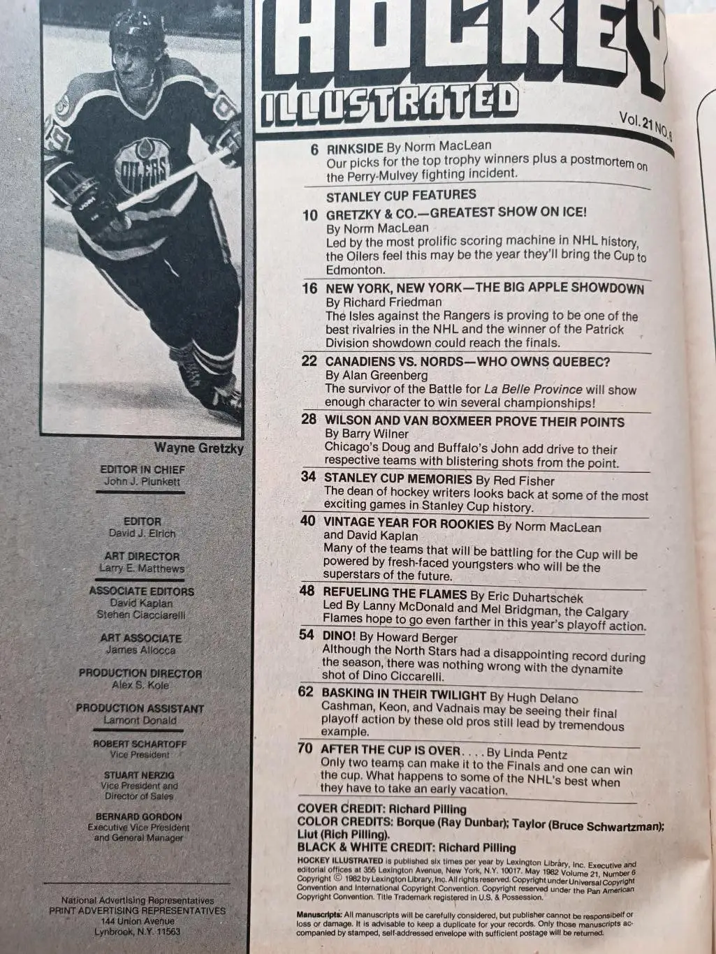 ХОККЕЙ ЖУРНАЛ НХЛ NHL 1982 MAY HOCKEY ILLUSTRATED SPECIAL STANLEY CUP Gretzky 1