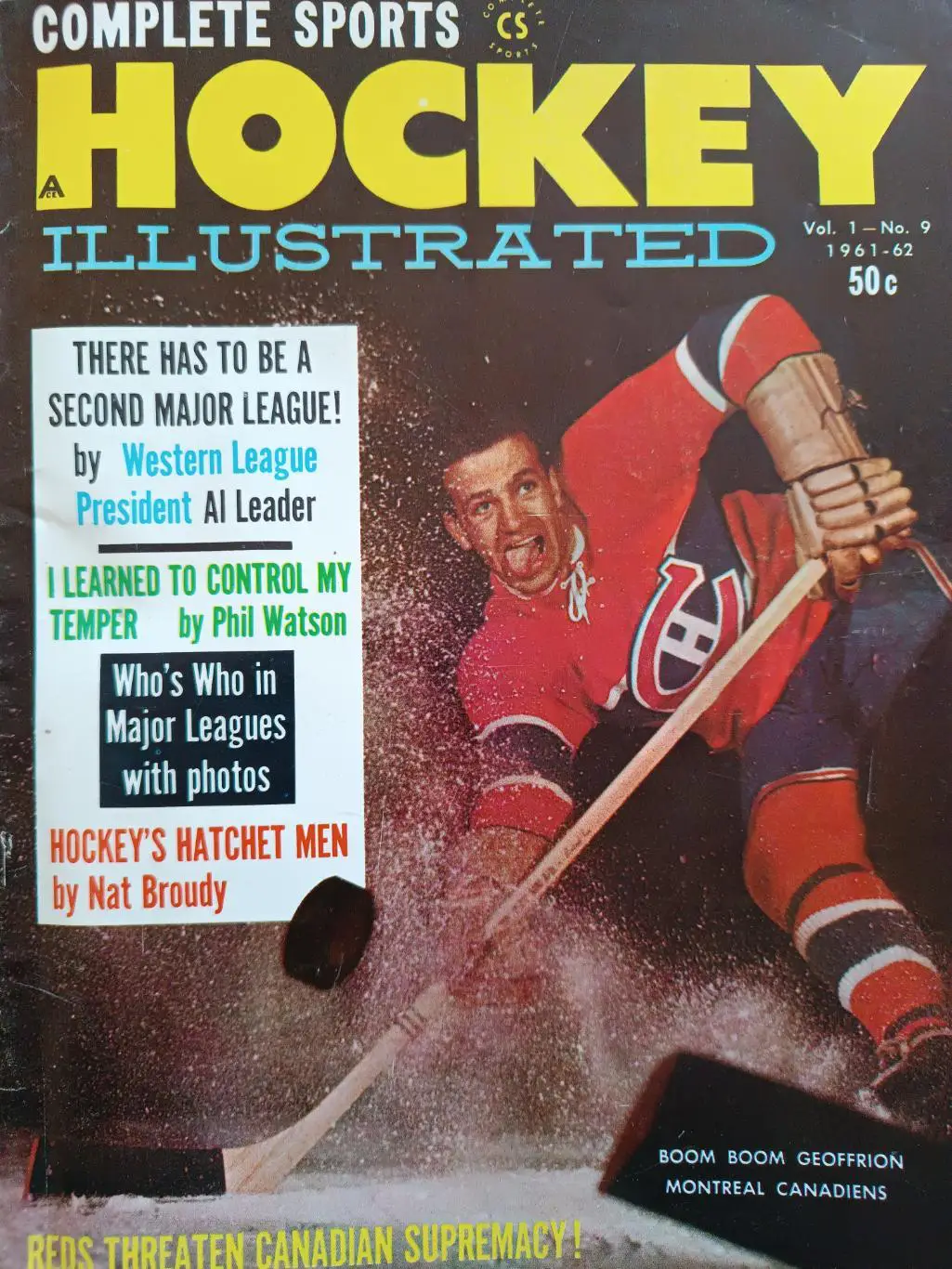 ЖУРНАЛ ХОККИ ИЛЛЮСТРЭЙТЕД НХЛ 1961-62 NHL HOCKEY ILLUSTRATED VOL.1 #9
