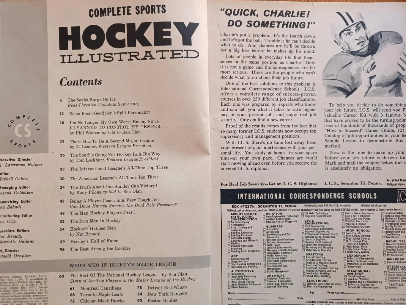ЖУРНАЛ ХОККИ ИЛЛЮСТРЭЙТЕД НХЛ 1961-62 NHL HOCKEY ILLUSTRATED VOL.1 #9 1