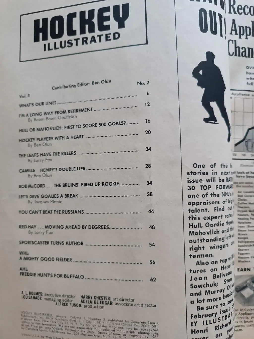 ХОККЕЙ ЖУРНАЛ НХЛ NHL 1964 JANUARY HOCKEY ILLUSTRATED 1