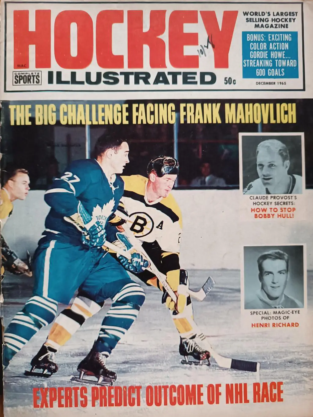 ХОККЕЙ ЖУРНАЛ НХЛ NHL 1965 DECEMBER HOCKEY ILLUSTRATED