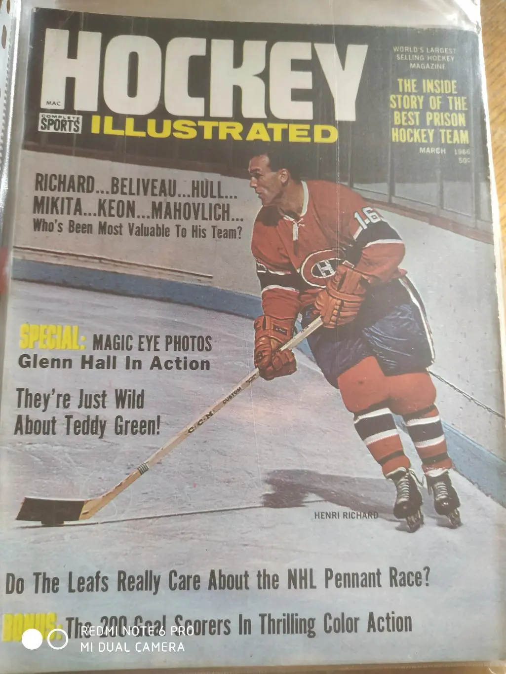 ХОККЕЙ ЖУРНАЛ НХЛ NHL 1966 MARCH HOCKEY ILLUSTRATED