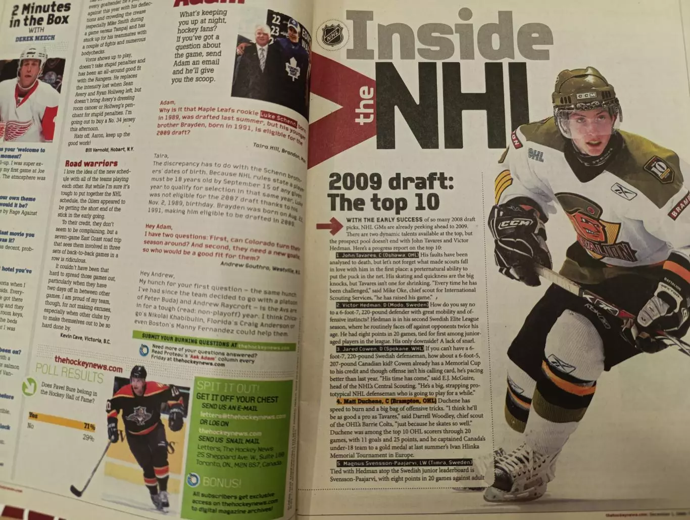 ХОККЕЙ ЖУРНАЛ НХЛ NHL THE HOCKEY NEWS DECEMBER 1, 2008 VOL 62 № 11 2