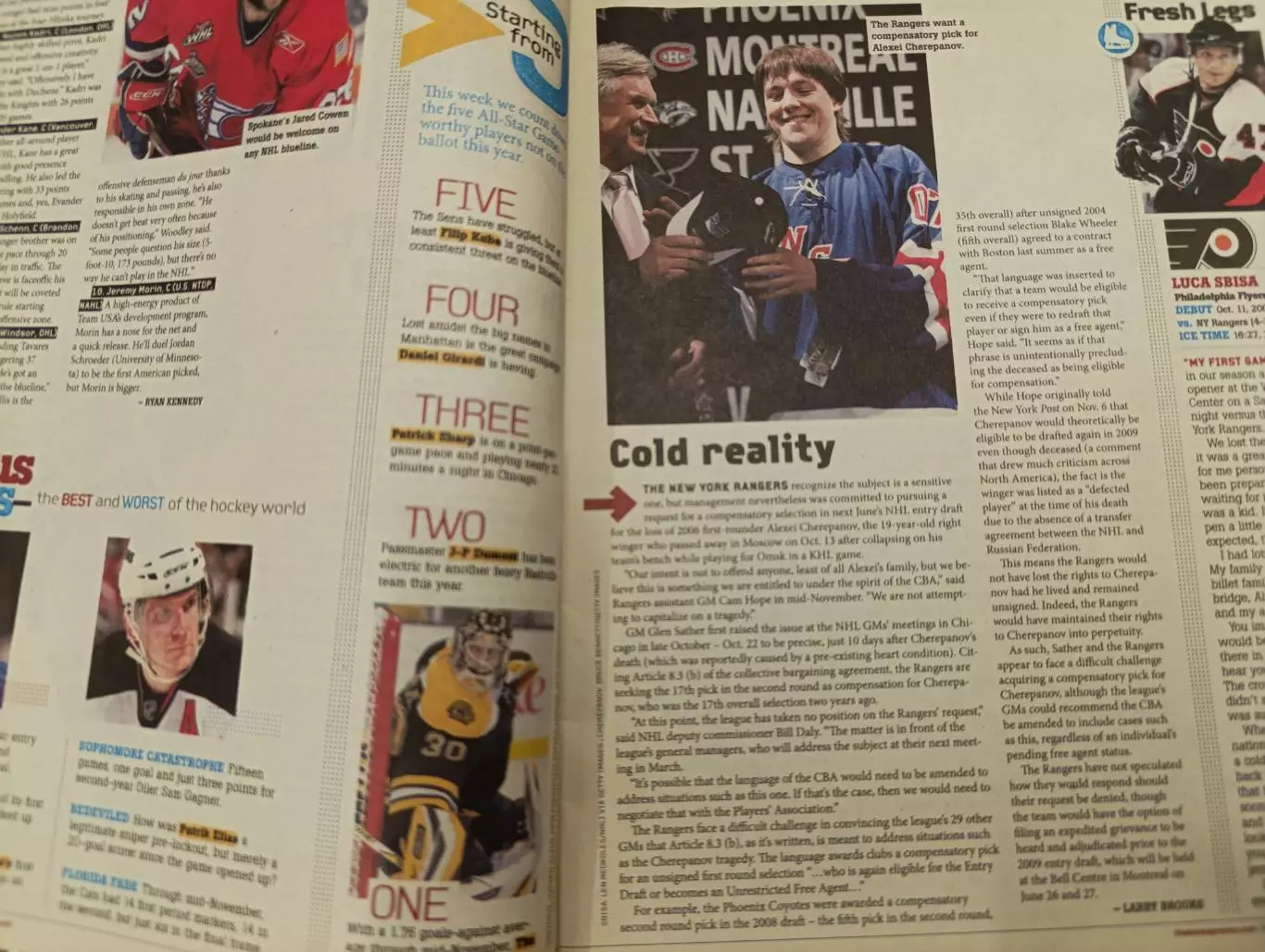 ХОККЕЙ ЖУРНАЛ НХЛ NHL THE HOCKEY NEWS DECEMBER 1, 2008 VOL 62 № 11 3