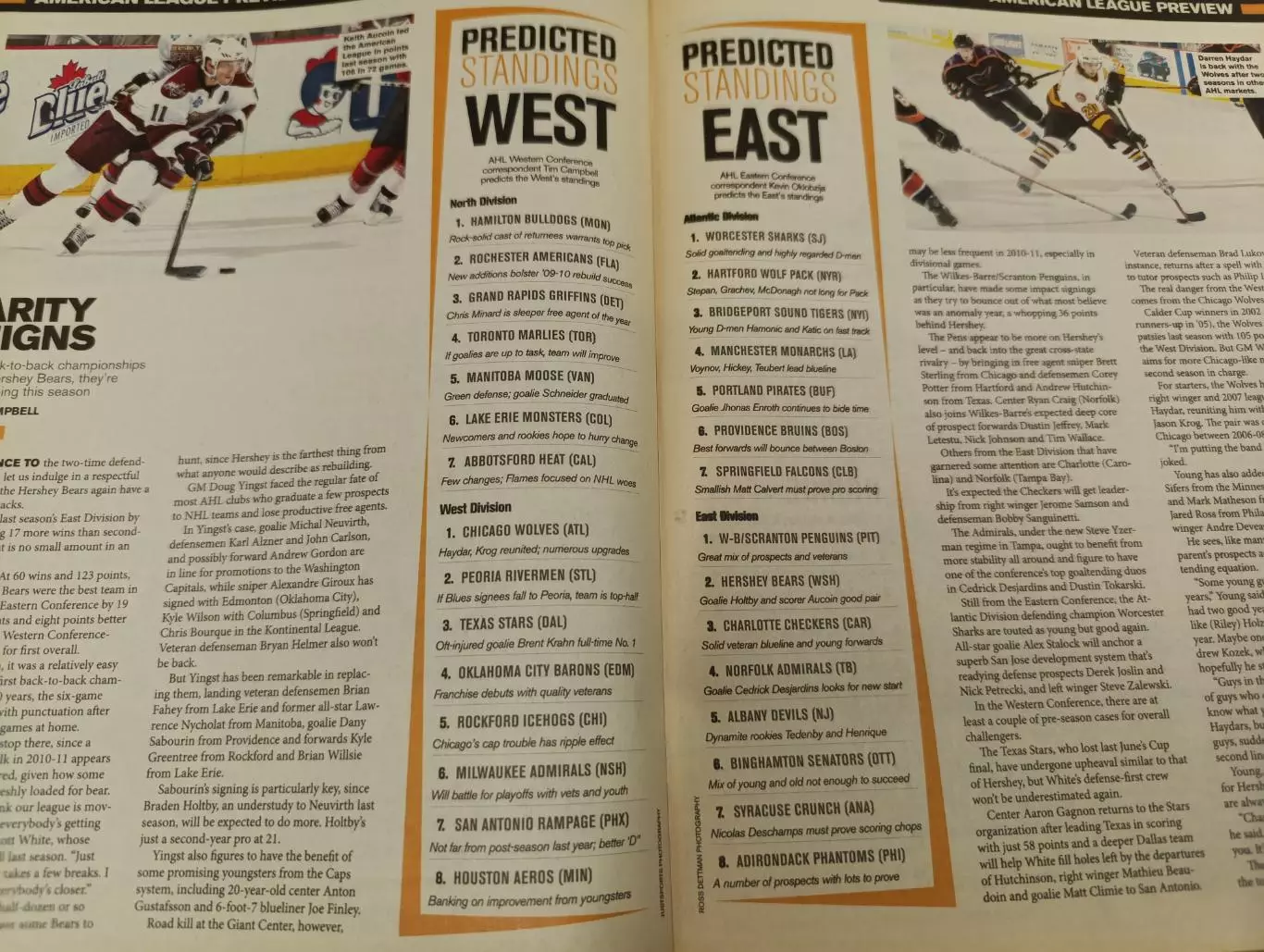 ХОККЕЙ ЖУРНАЛ НХЛ NHL THE HOCKEY NEWS OCTOBER 11, 2010 VOL 64 № 6 7