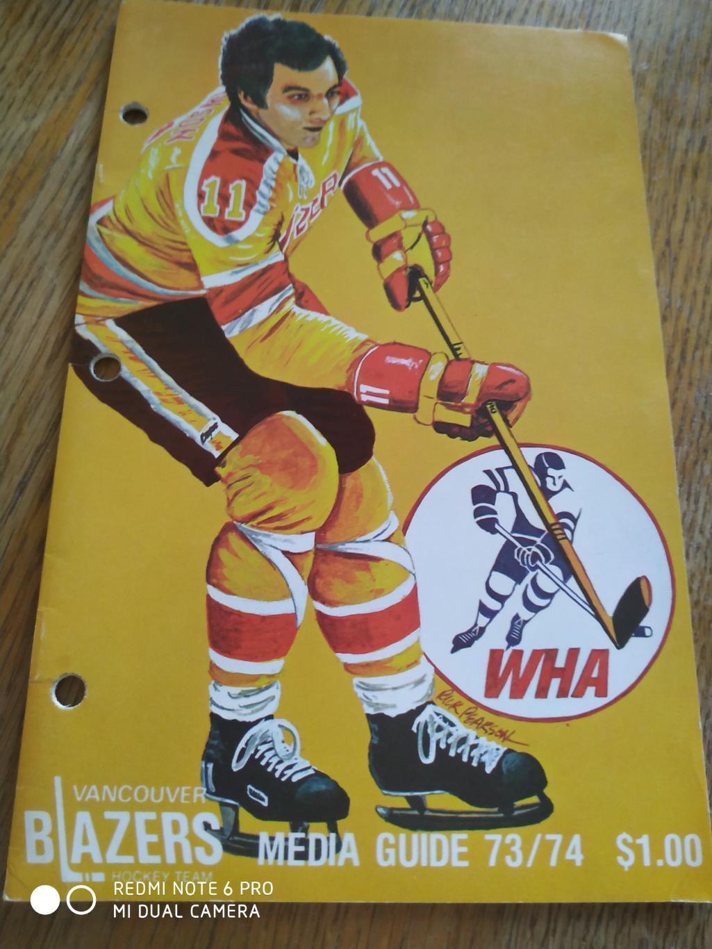 ХОККЕЙ СПРАВОЧНИК НХЛ NHL 1973-74 VANCOUVER BLAZERS MEDIA GUIDE AND WHA