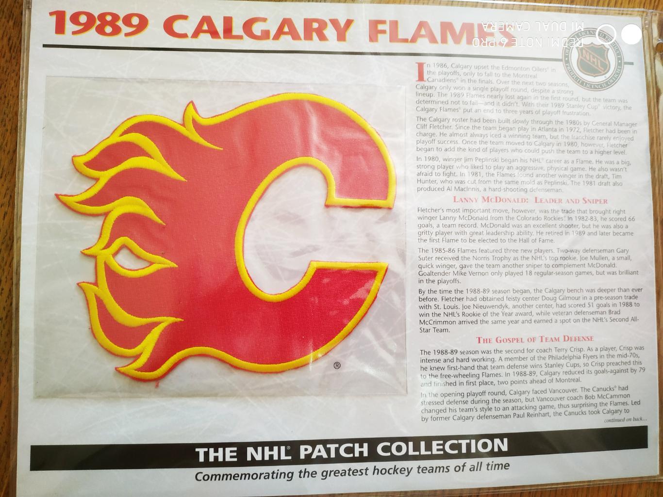 ХОККЕЙ НАШИВКА НХЛ 1989 NEW CALGARY FLAMES NHL PATCH COLLECTION WILLABEE WARD