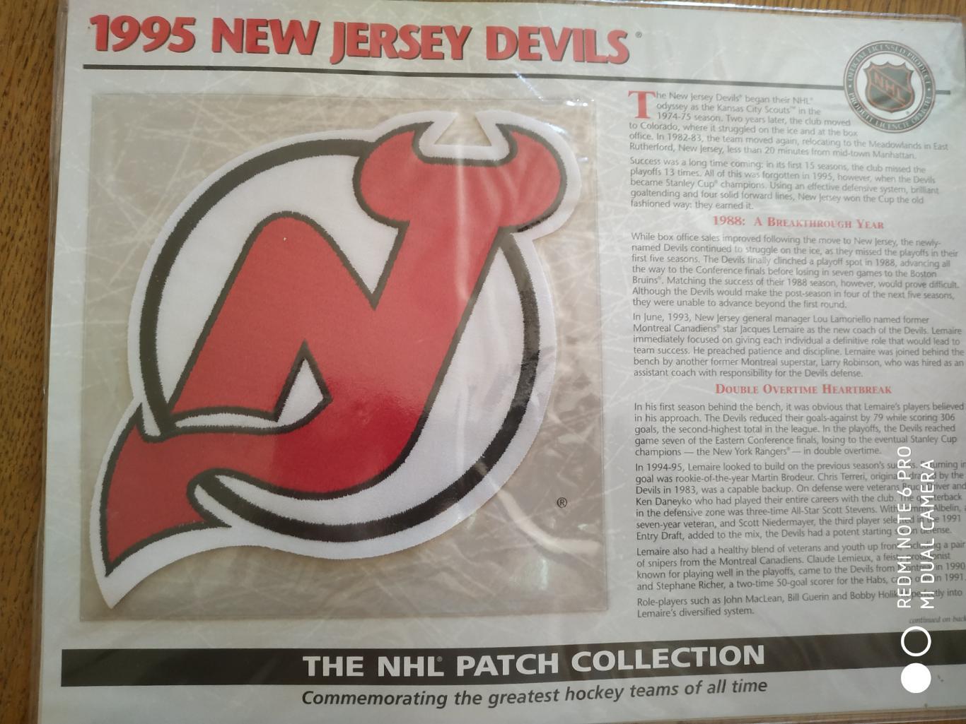 ХОККЕЙ НАШИВКА НХЛ 1995 NEW JERSEY DEVILS NHL PATCH COLLECTION WILLABEE WARD