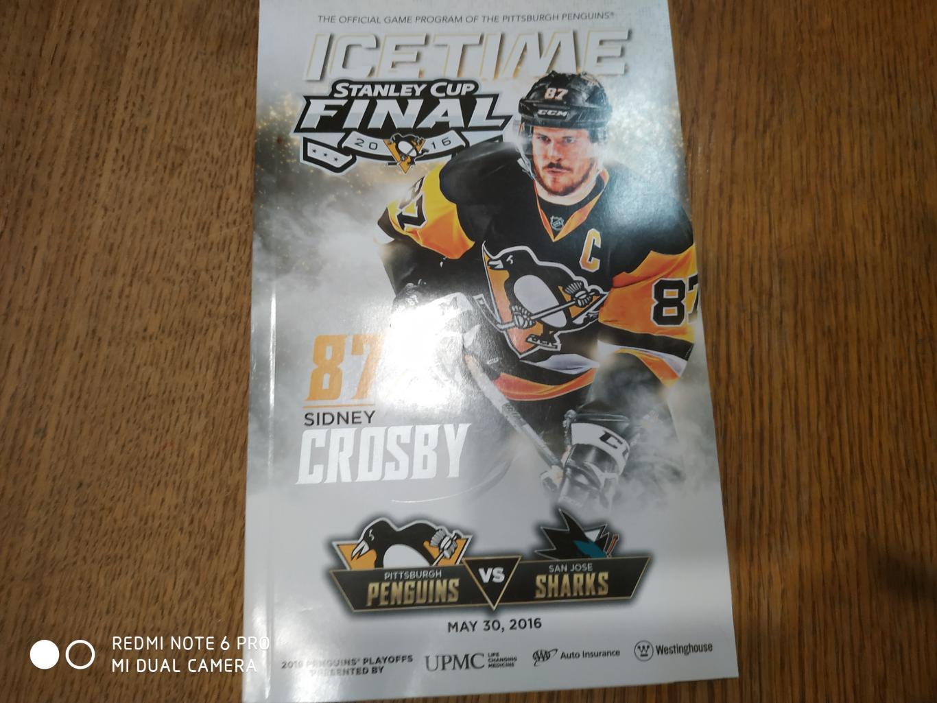 ПРОГРАММА МАТЧА НХЛ 2016 ICE TIME STANLEY CUP FINAL PENGUINS VS SHARKS MAY 30